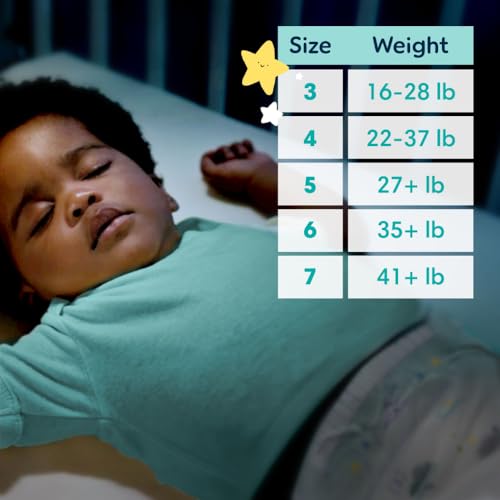 Pampers Overnight Diapers - Swaddlers Overnights - Size 4, 104 Count, Disposable Baby Diaper, Night Time Leak and Skin Protection