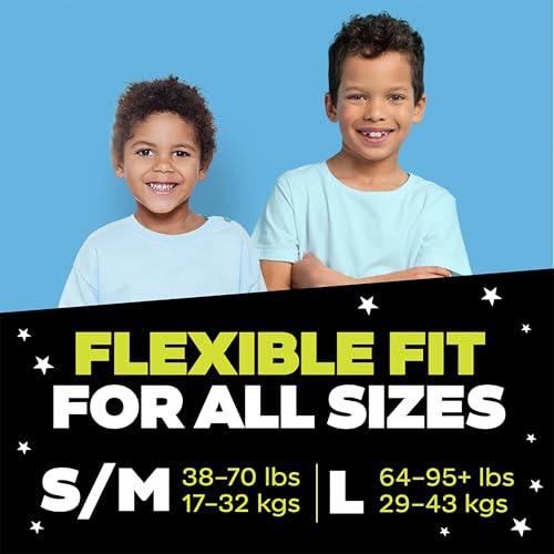 Ninjamas Boys Bedwetting Nighttime Underwear, Size S/M (38-70 lbs), 44 Count, Overnight Protection, Ultra Absorbent, Hypoallergenic