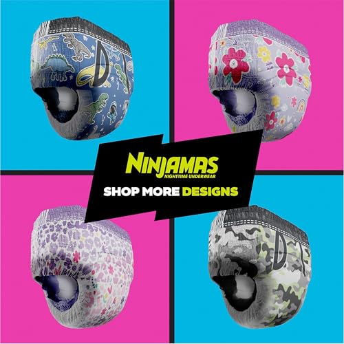 Ninjamas Girls Bedwetting Nighttime Underwear, Size S/M (38-70 lbs), 44 Count, Overnight Protection, Ultra Absorbent, Hypoallergenic
