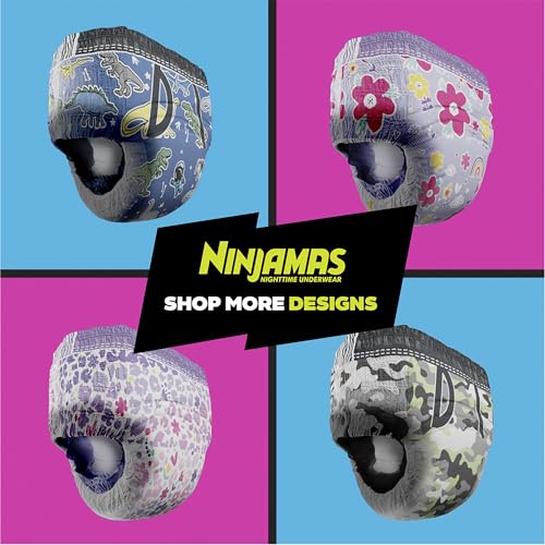 Ninjamas Boys Bedwetting Nighttime Underwear, Size S/M (38-70 lbs), 44 Count, Overnight Protection, Ultra Absorbent, Hypoallergenic