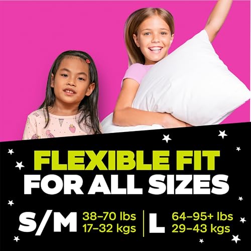 Ninjamas Girls Bedwetting Nighttime Underwear, Size S/M (38-70 lbs), 44 Count, Overnight Protection, Ultra Absorbent, Hypoallergenic