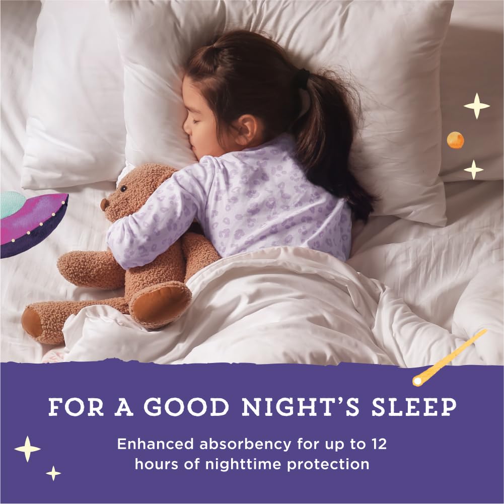 Amazon Brand - Mama Bear Girl's Nighttime Underwear for Bedwetting, Overnight Protection, Hypoallergenic, Size S/M (38-65 lbs), 44 Count, White