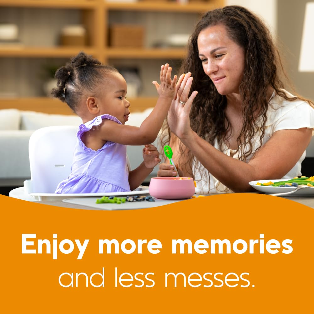 NumNum Baby Spoons Set, Feeding Littles x Silicone Pre-Spoon GOOtensils for Baby Led Weaning, Self-Feeding & Teething, First Stage Toddler Utensils for Ages 6+ Months, 3-Pack, BPA-Free (Neutrals)