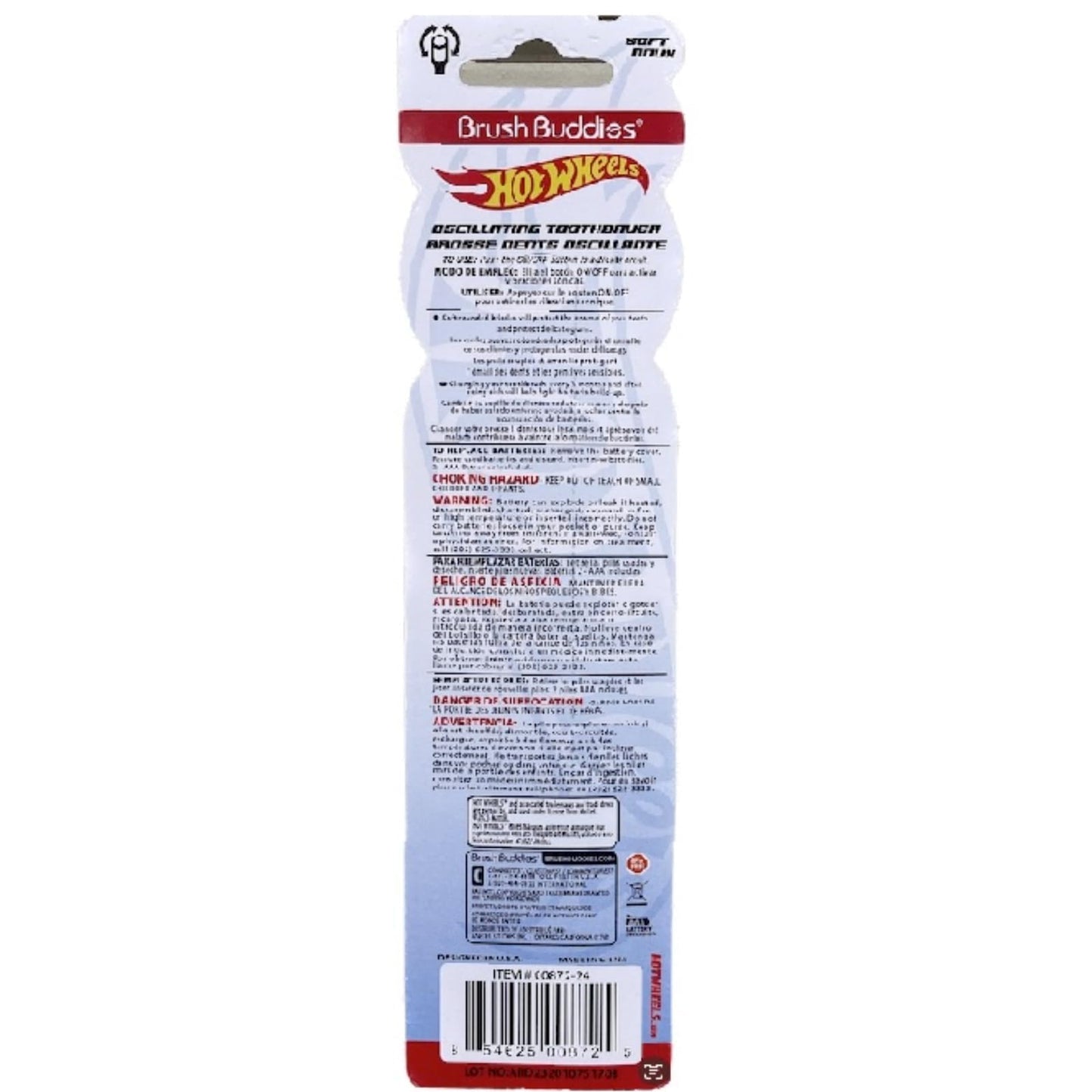 Brush Buddies Hot Wheels Electric Toothbrush, Kids Electric Toothbrushes, Battery Toothbrush, Toddler Electric Toothbrush for Kids 4-7