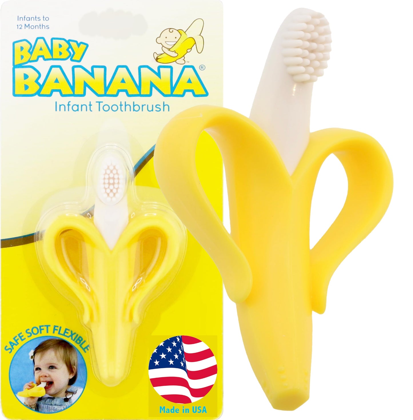 Baby Banana The Original, Banana Brush, Made in USA, Toddler Toothbrush, Family-Owned Business