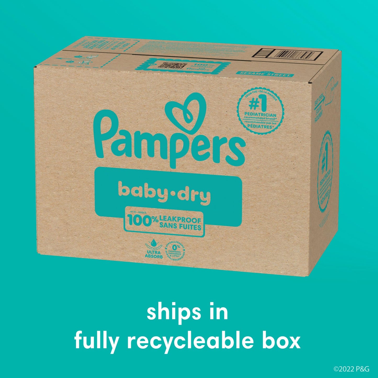 Pampers Diapers - Baby Dry - Size 7, 108 Count, Absorbent Disposable Infant Diaper (Packaging May Vary)