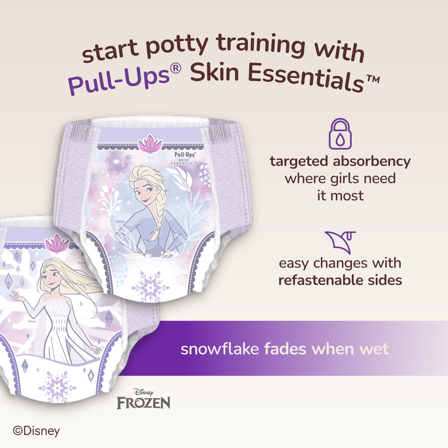 Pull-Ups Girls' Skin Essentials Potty Training Pants, Training Underwear, 4T-5T (38-50 lbs), 14 Ct