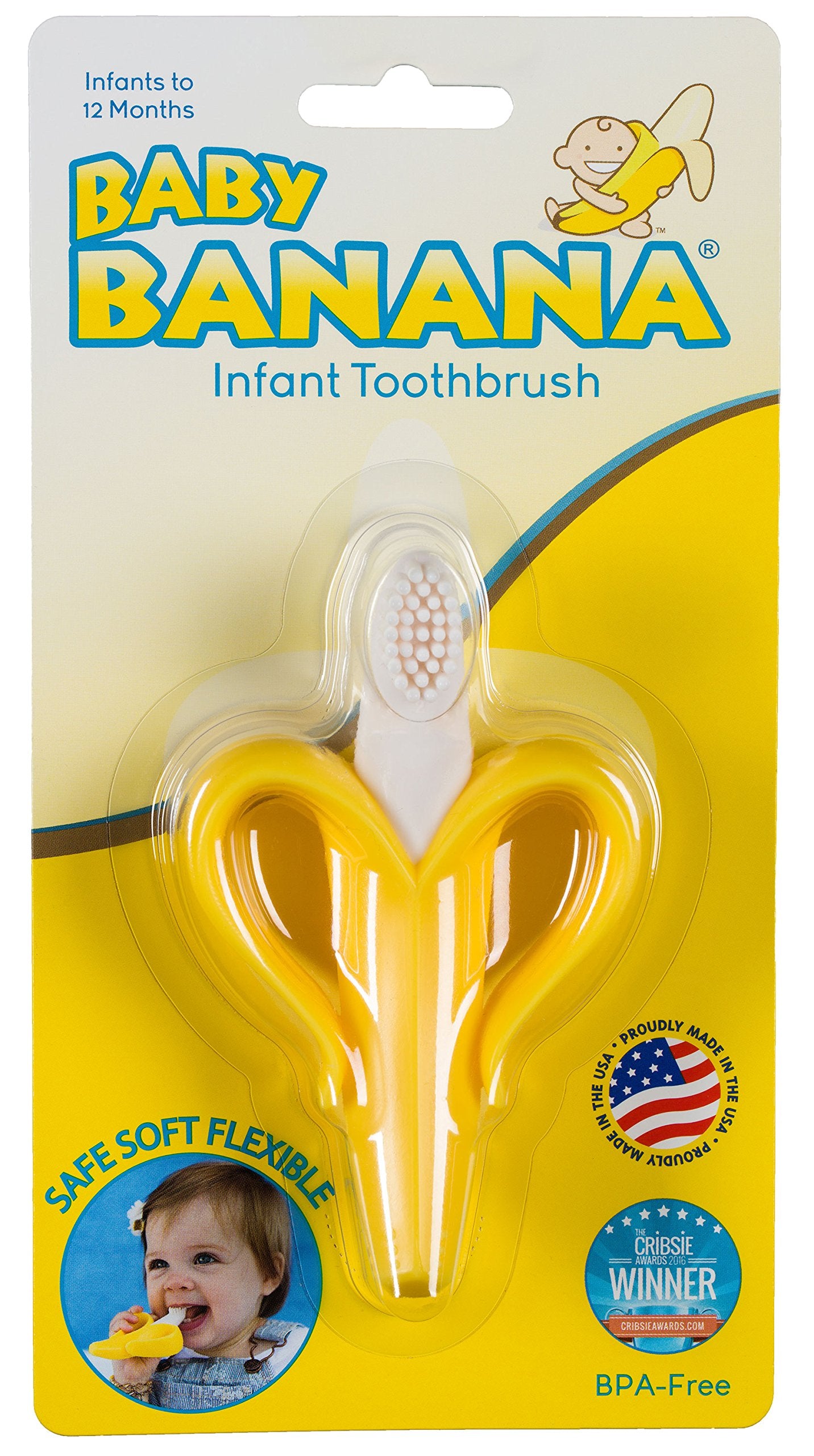Baby Banana The Original, Banana Brush, Made in USA, Toddler Toothbrush, Family-Owned Business